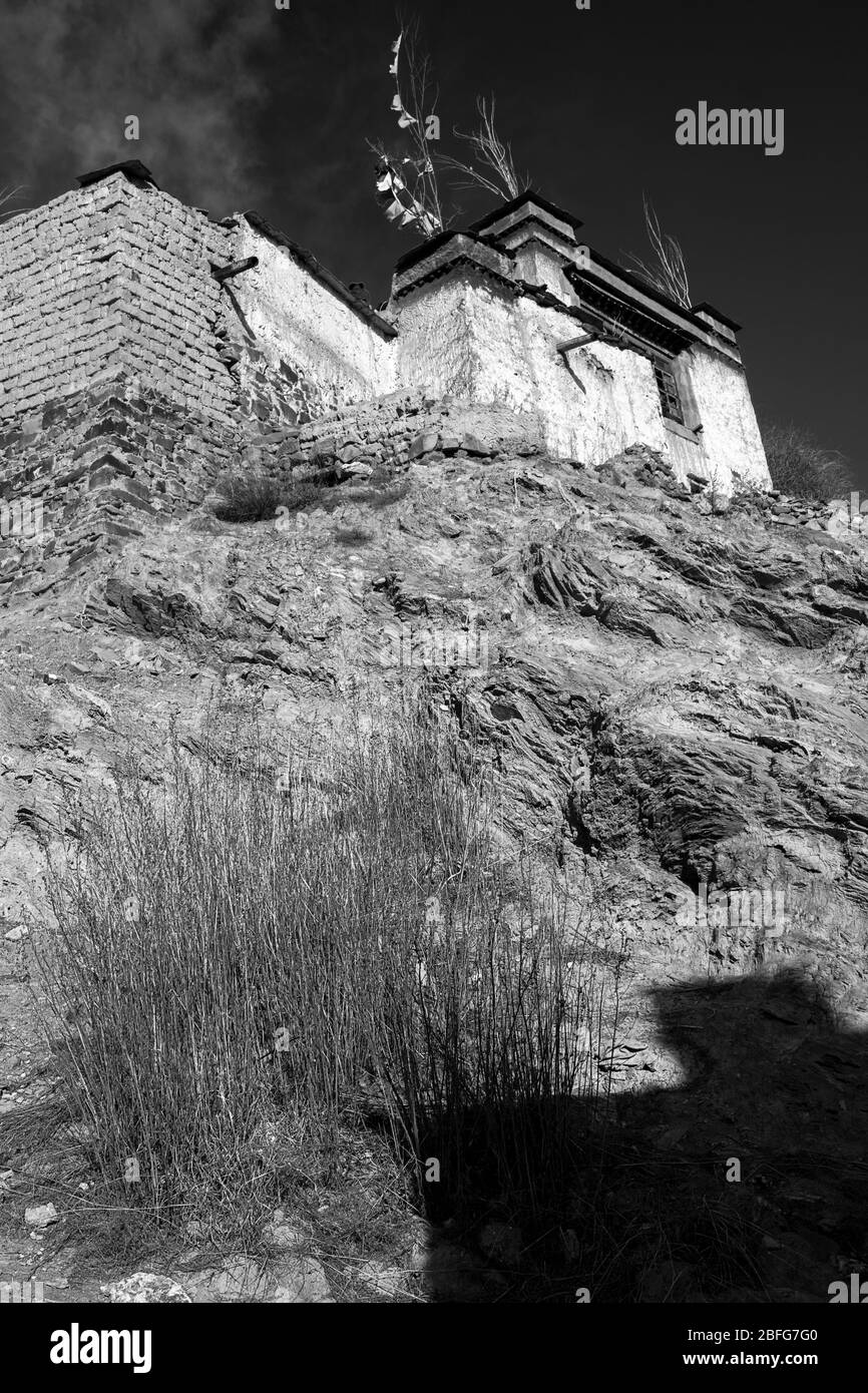Irdhen Heimat auf den Hügeln um Gyantse, Tibet Stockfoto