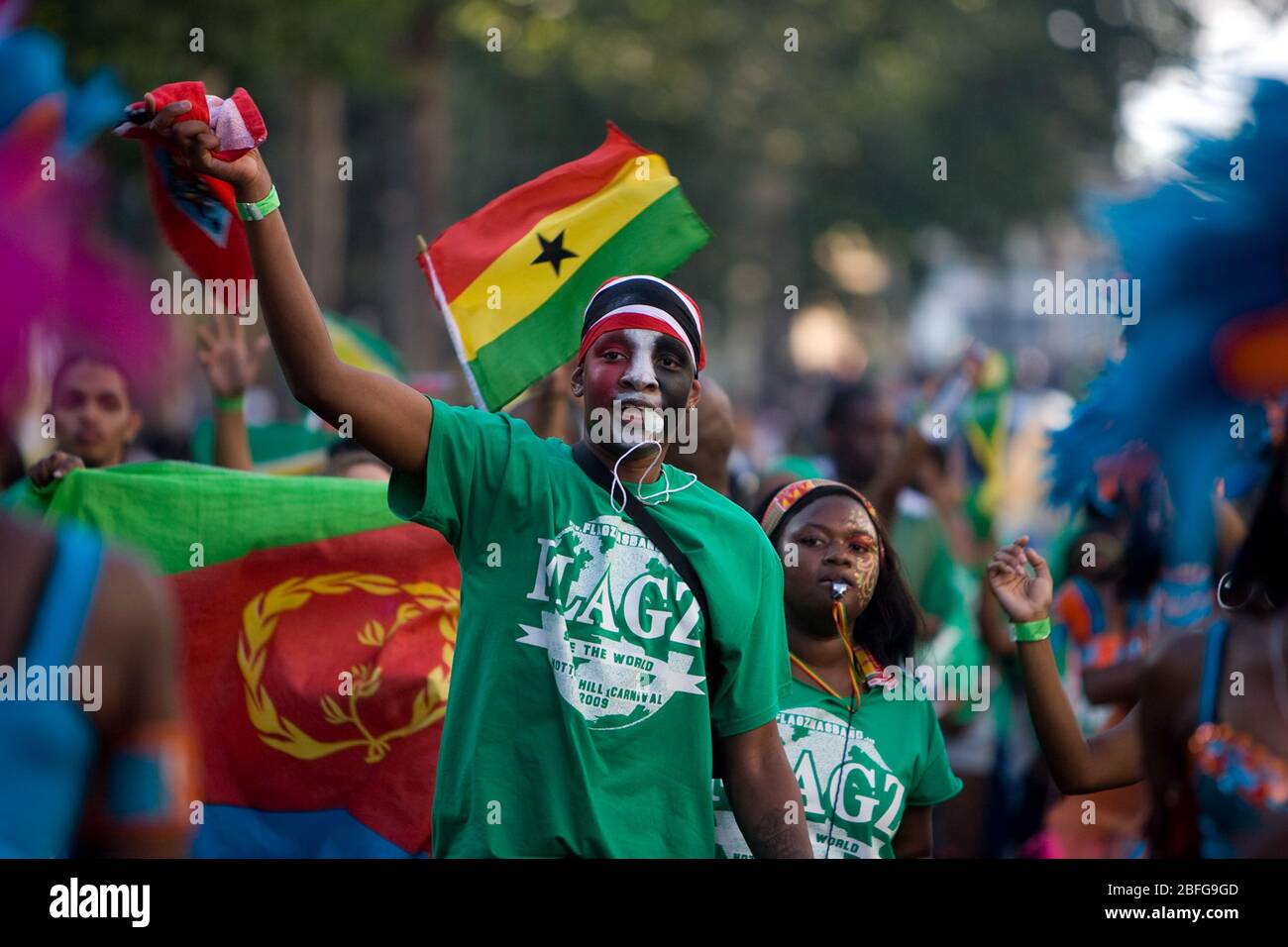 Der Karneval von Notting Hill wird im Notting Hill in London gefeiert Stockfoto