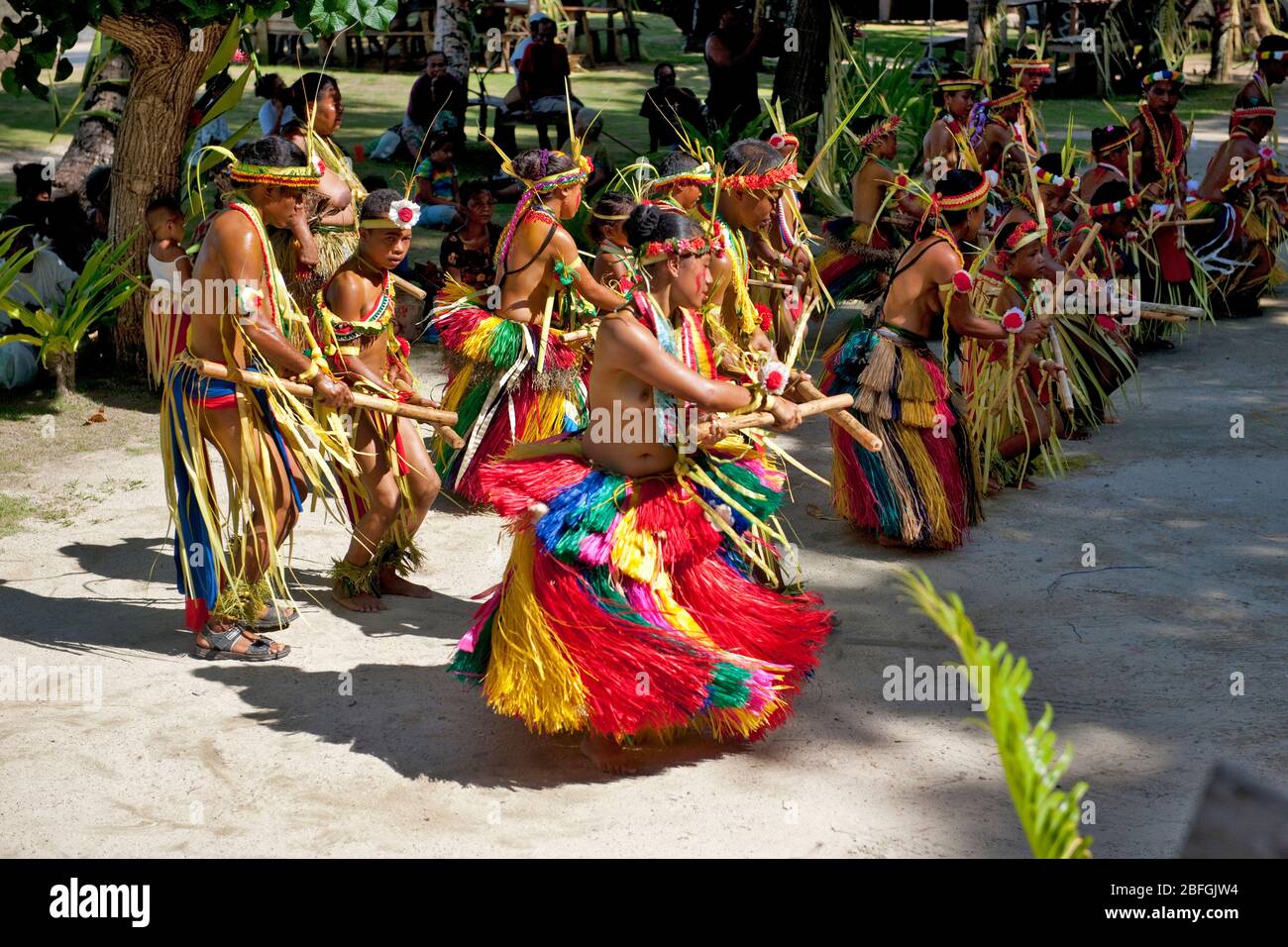 Traditioneller Stammestanz, Bambustanz, Yap, Südsee Stockfoto