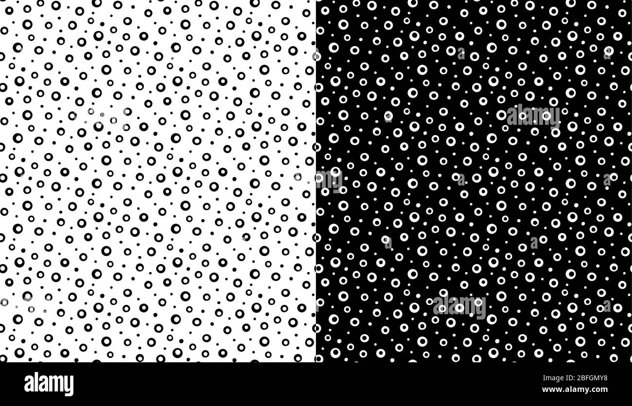 Doodle nahtlose Kreise Muster. Schwarz weiß einfache Tier Textur. Leopardenflecken. Abstrakte Vektordarstellung Stock Vektor