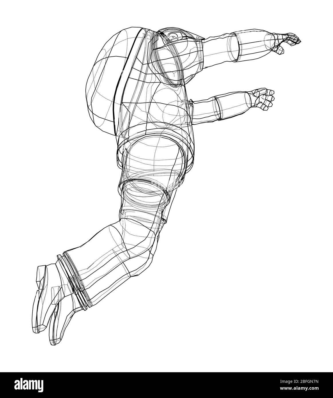 Astronaut Konzept. Vektor Rendering von 3d Stock Vektor