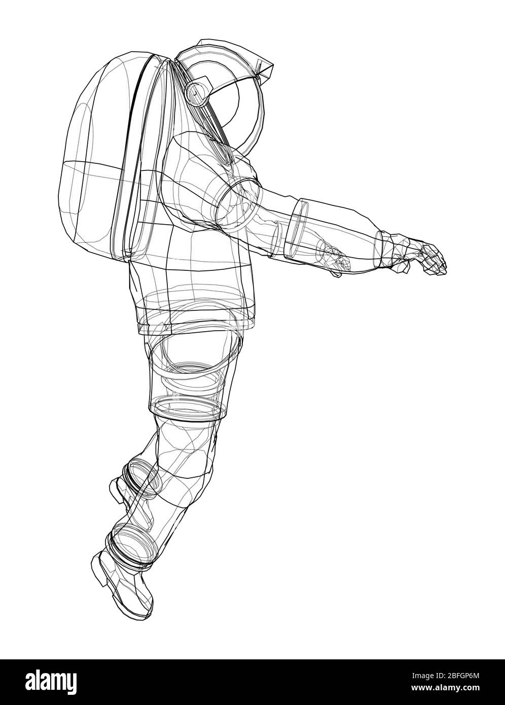 Astronaut Konzept. Vektor Rendering von 3d Stock Vektor