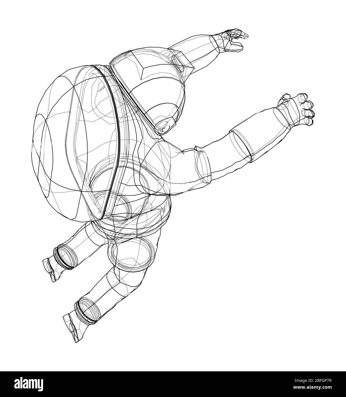 Astronaut Konzept. Vektor Rendering von 3d Stock Vektor