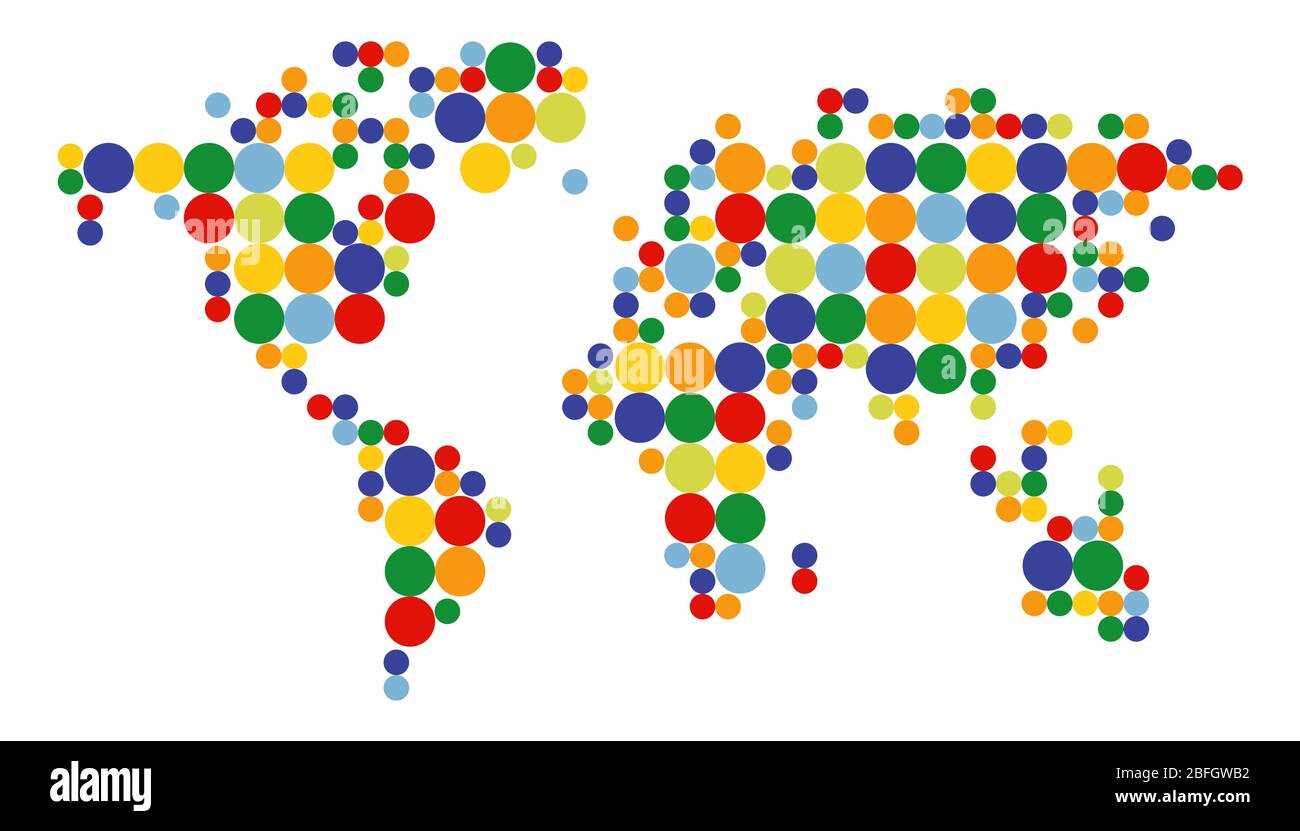Weltkarte aus Punkten, abstrakt Stock Vektor