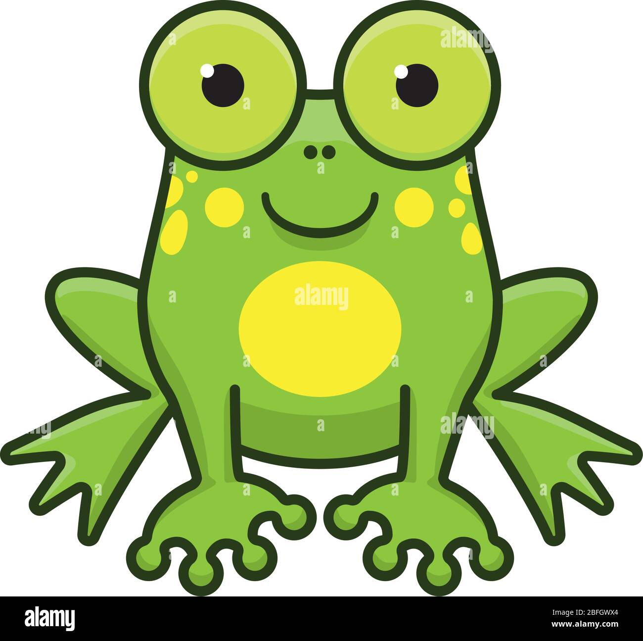 Nette Cartoon Frosch isolierte Vektor-Illustration für Save the Frogs Day am 25. April. Amphibien Tier Farbe Zeichen Symbol. Stock Vektor