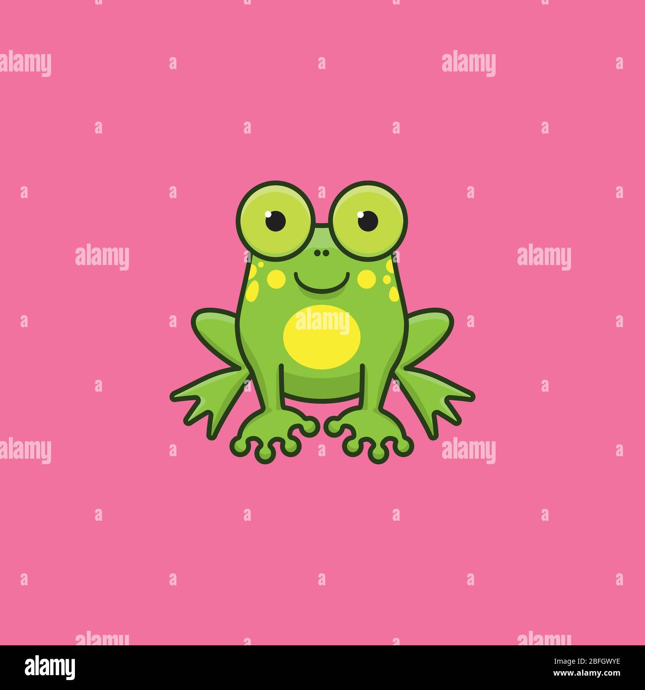 Nette Cartoon Frosch Vektor-Illustration für Save the Frogs Day am 25. April. Amphibien Tier Farbe Zeichen Symbol. Stock Vektor