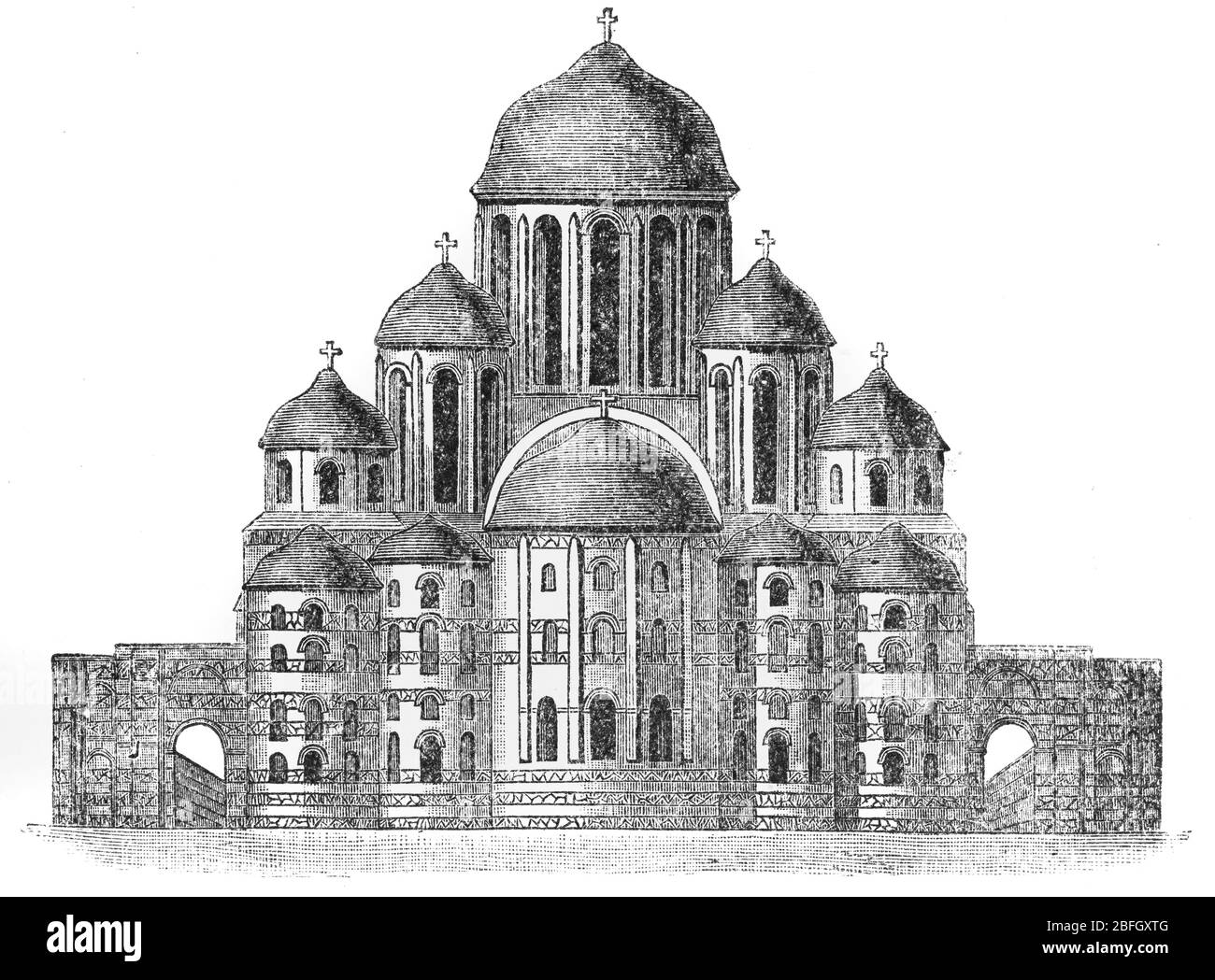 Sophienkathedrale, Kiew, Illustration aus dem Buch vom 1916 Stockfoto