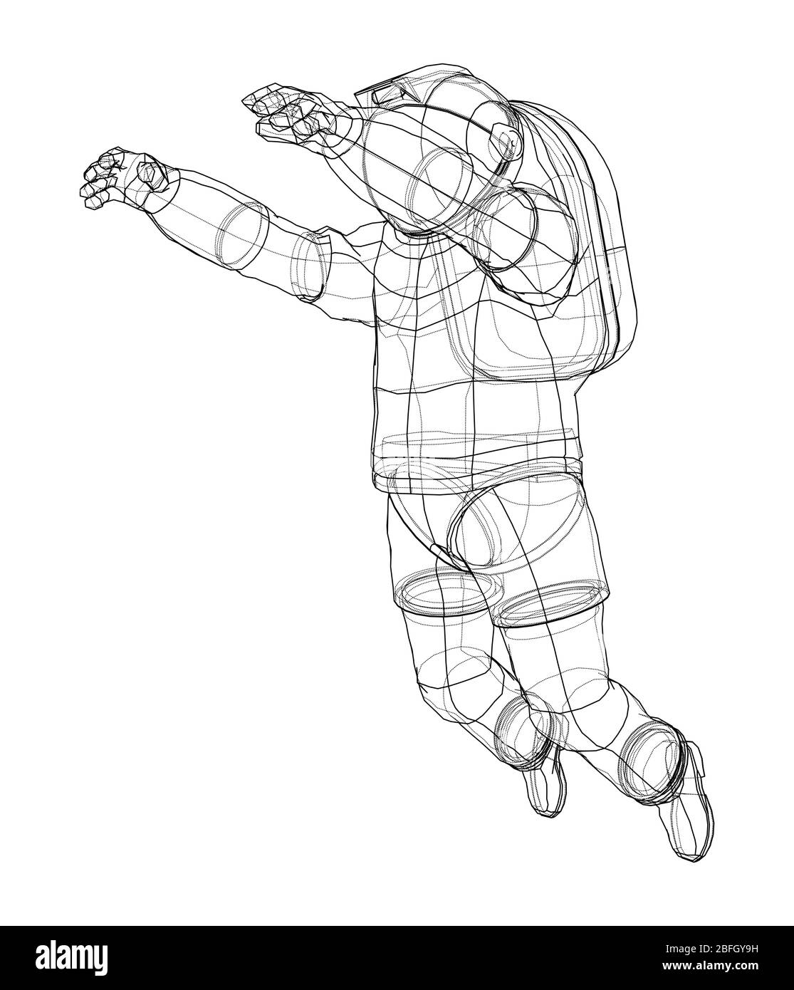 Astronaut Konzept. Vektor Rendering von 3d Stock Vektor