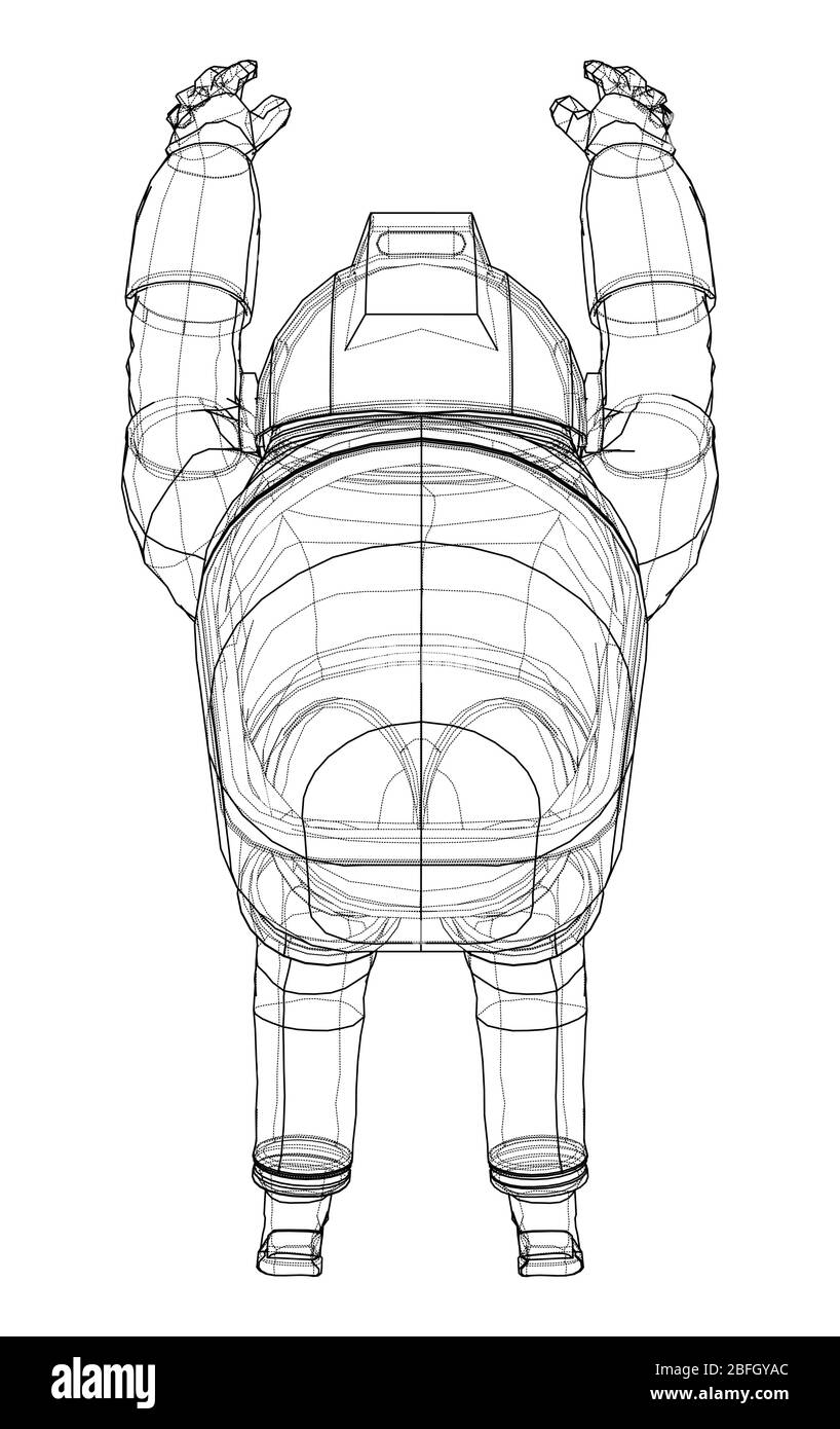 Astronaut Konzept. Vektor Rendering von 3d Stock Vektor