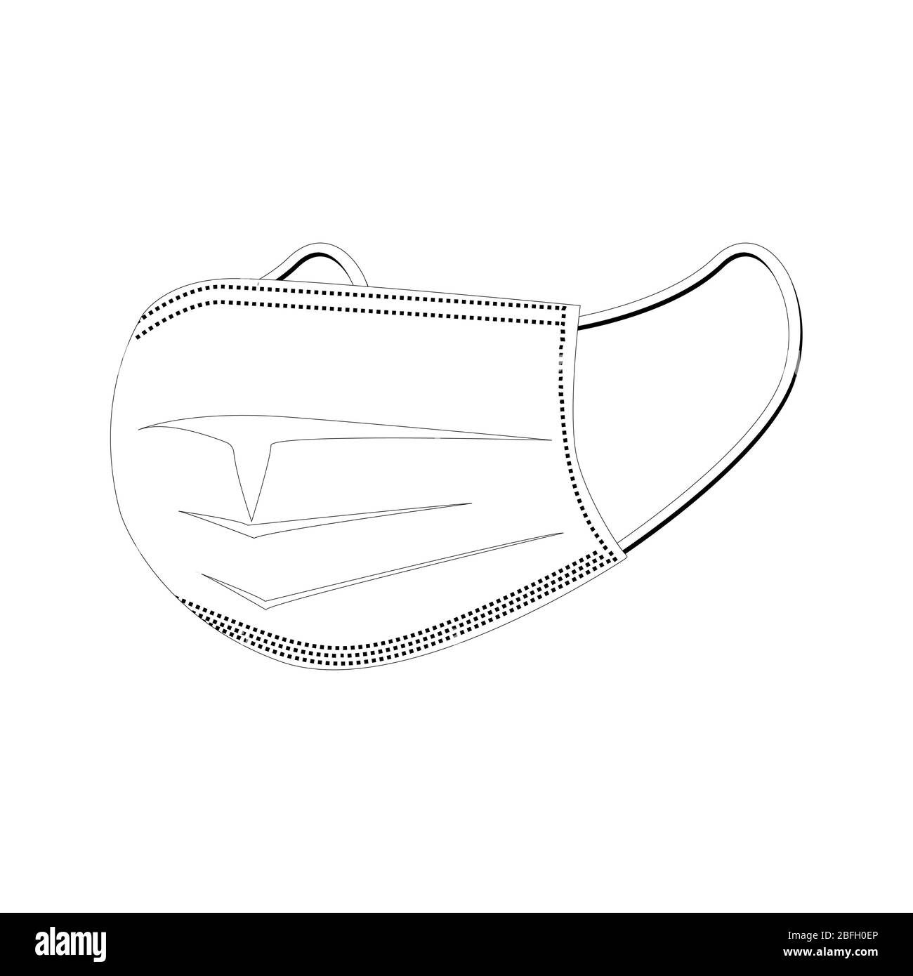 Medizinische Schutzmaske. Vektorgrafik für Linien Stock Vektor