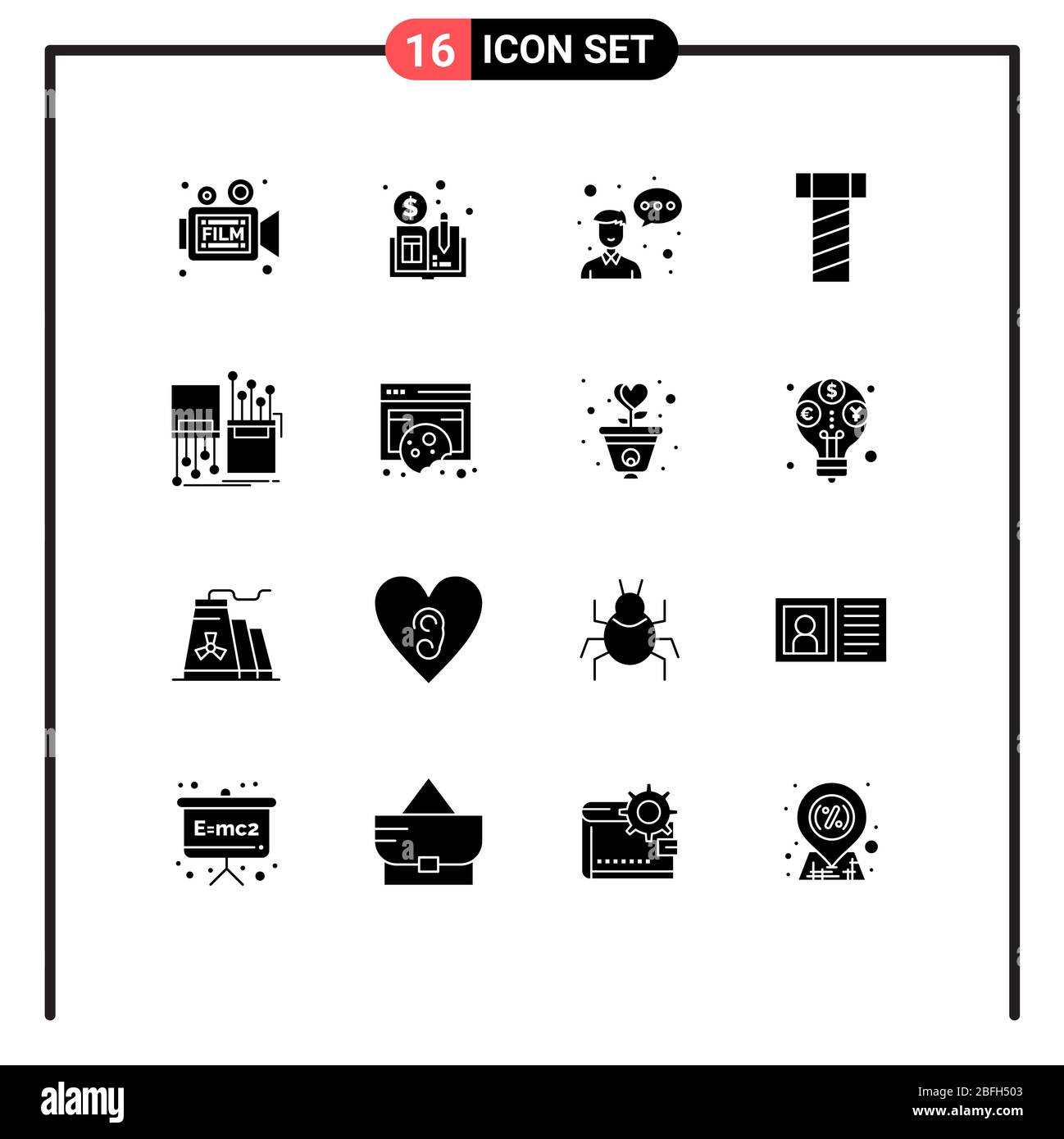16 Kreative Symbole Moderne Zeichen und Symbole von Spur, Faser, Avatar, digital, Bolzen editierbar Vektor Design-Elemente Stock Vektor