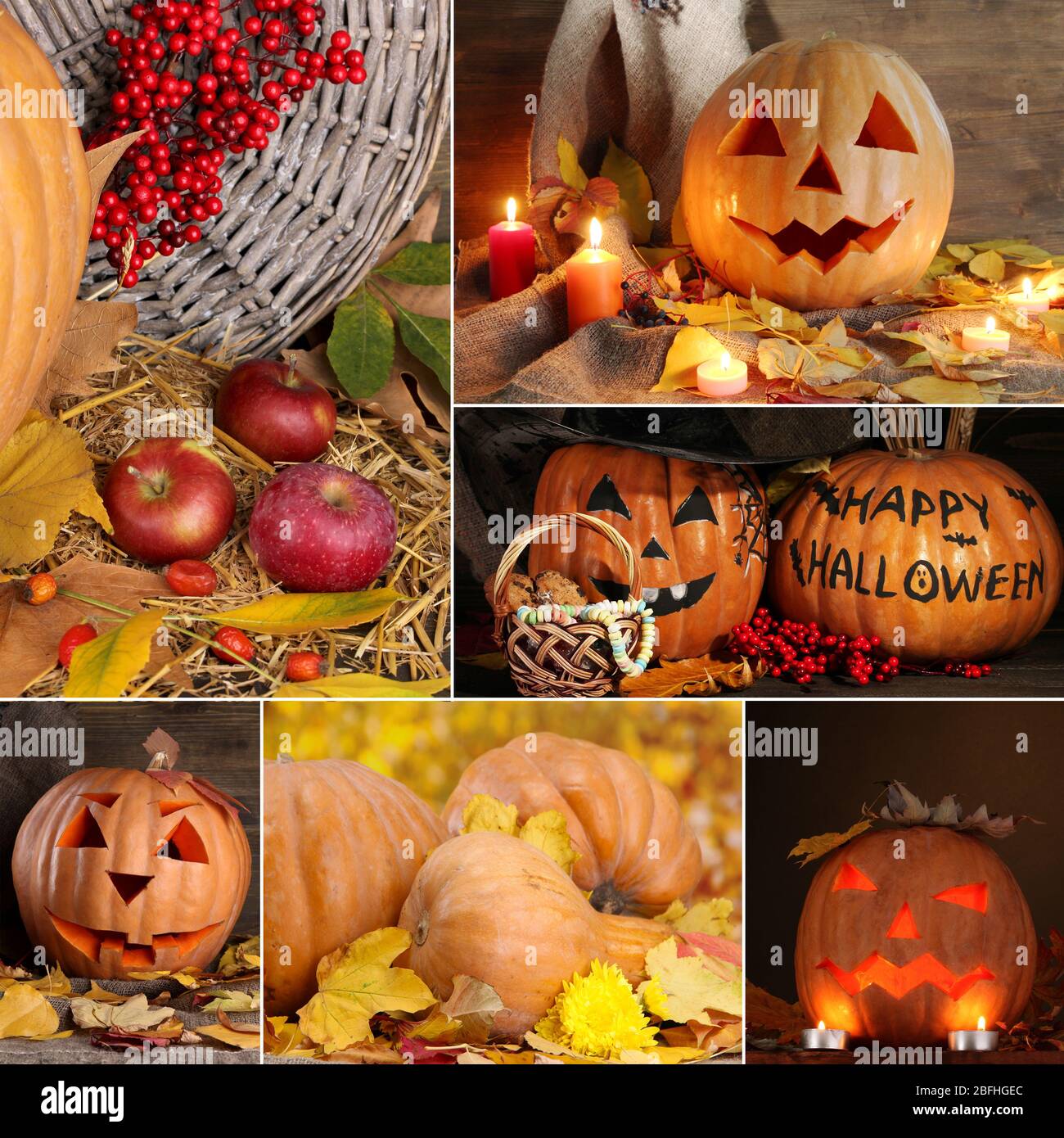 Collage von Halloween Stockfoto