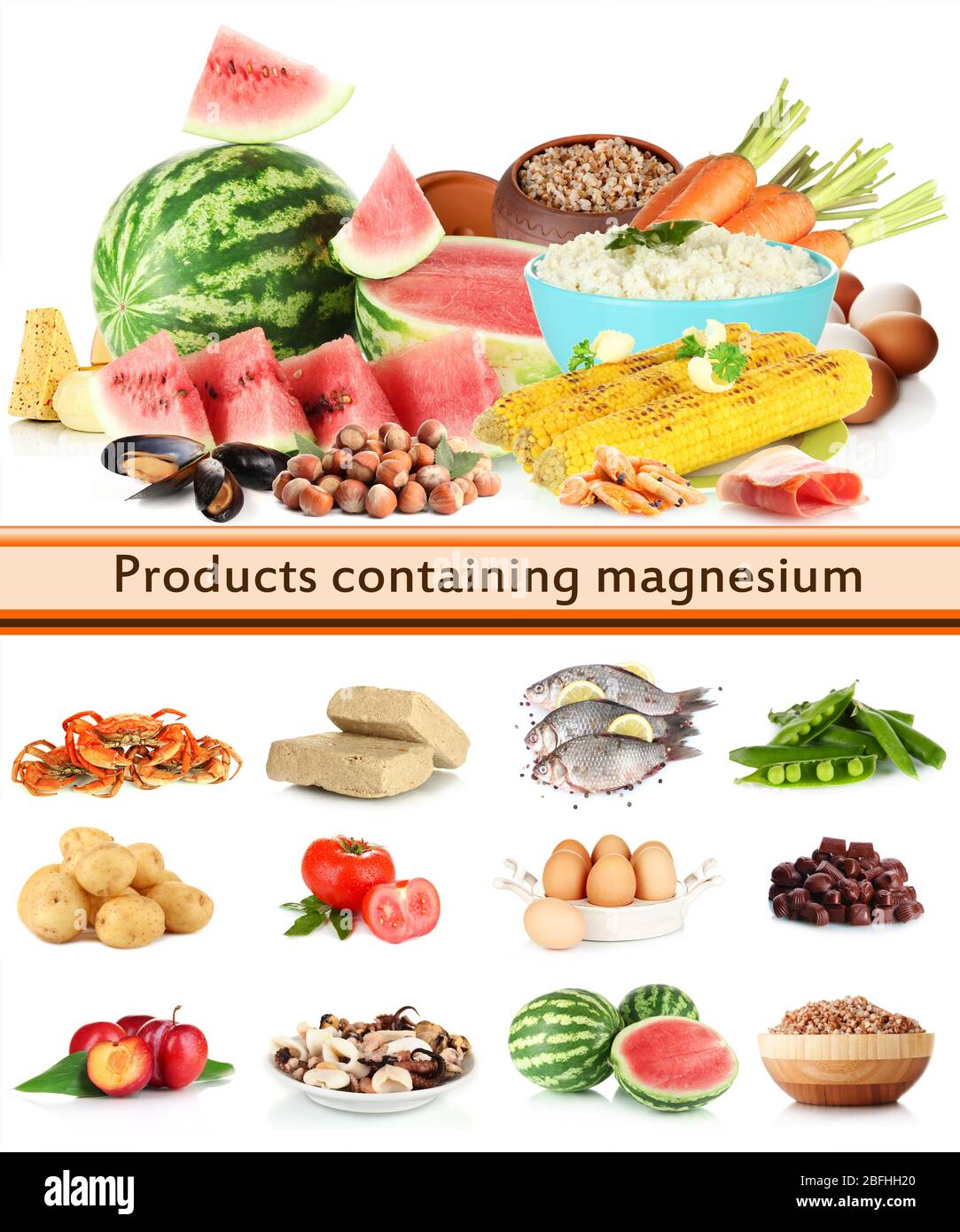 Produkte mit Magnesium Stockfoto