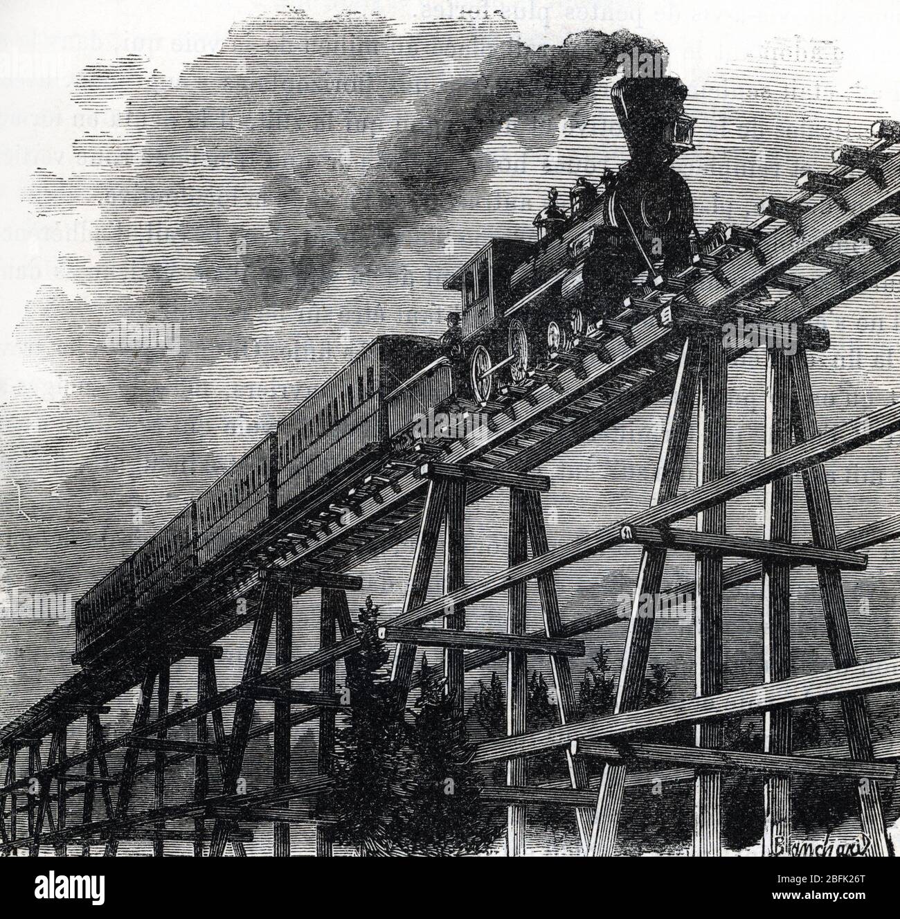 Vue du chemin de fer du Mont Washington ( Mount Washington Cog Railway) konstruiert en 1869, New hampshire, Etats Unis (Ansicht der ersten Montierung der Welt Stockfoto