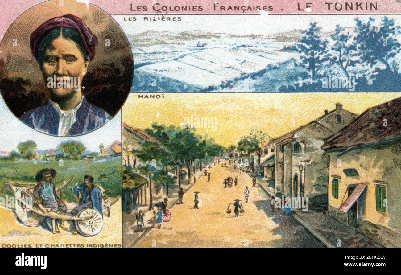 Reich kolonialfrancais : Colonies d'Asie, le protectorat du Tonkin (vietnam du Nord) (Französisch Besitz und Kolonien : französisch asien, Protektorat von Stockfoto