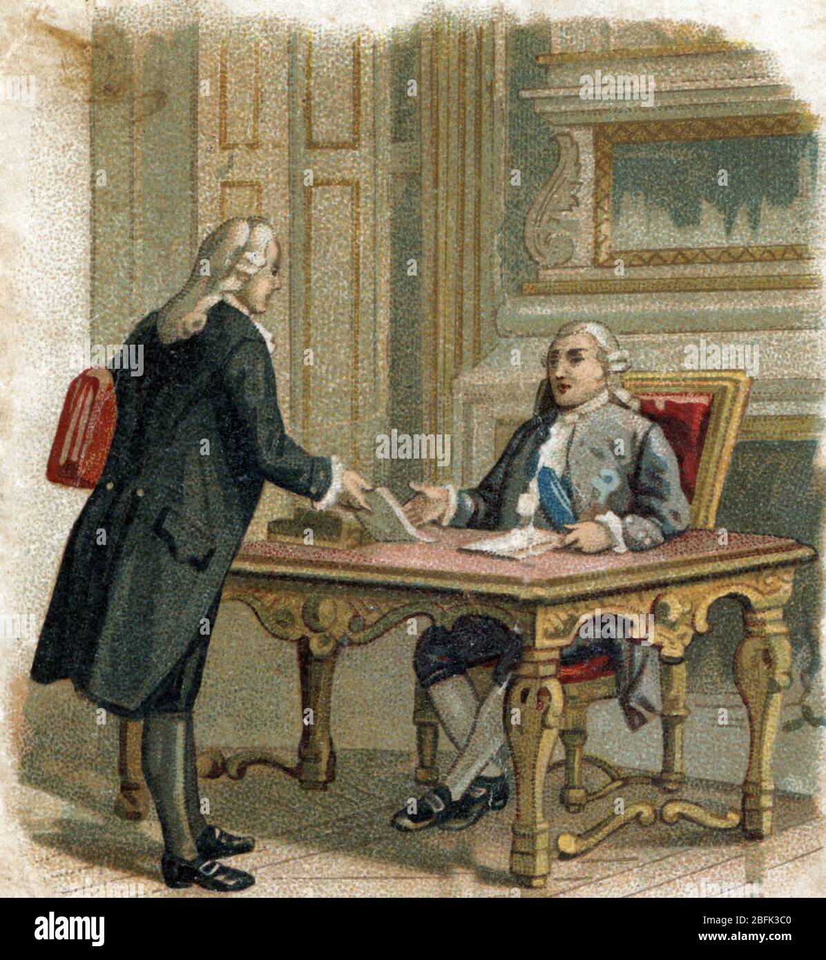 'Le roi Louis XVI s'entrentenant avec Charles-Alexandre de Calonne (1734-1802) Vers 1783-1787' (französischer König Ludwig XVI mit Charles Alexandre de Calonne Stockfoto