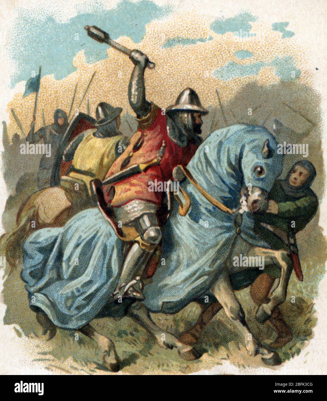 'Le roi de France Louis VI dit 'le Gros' (1081 - 1137), au combat de Brenneville (Bremule), tente d'enlever la Normandie au ROI d'Angleterre Henri Ier Stockfoto