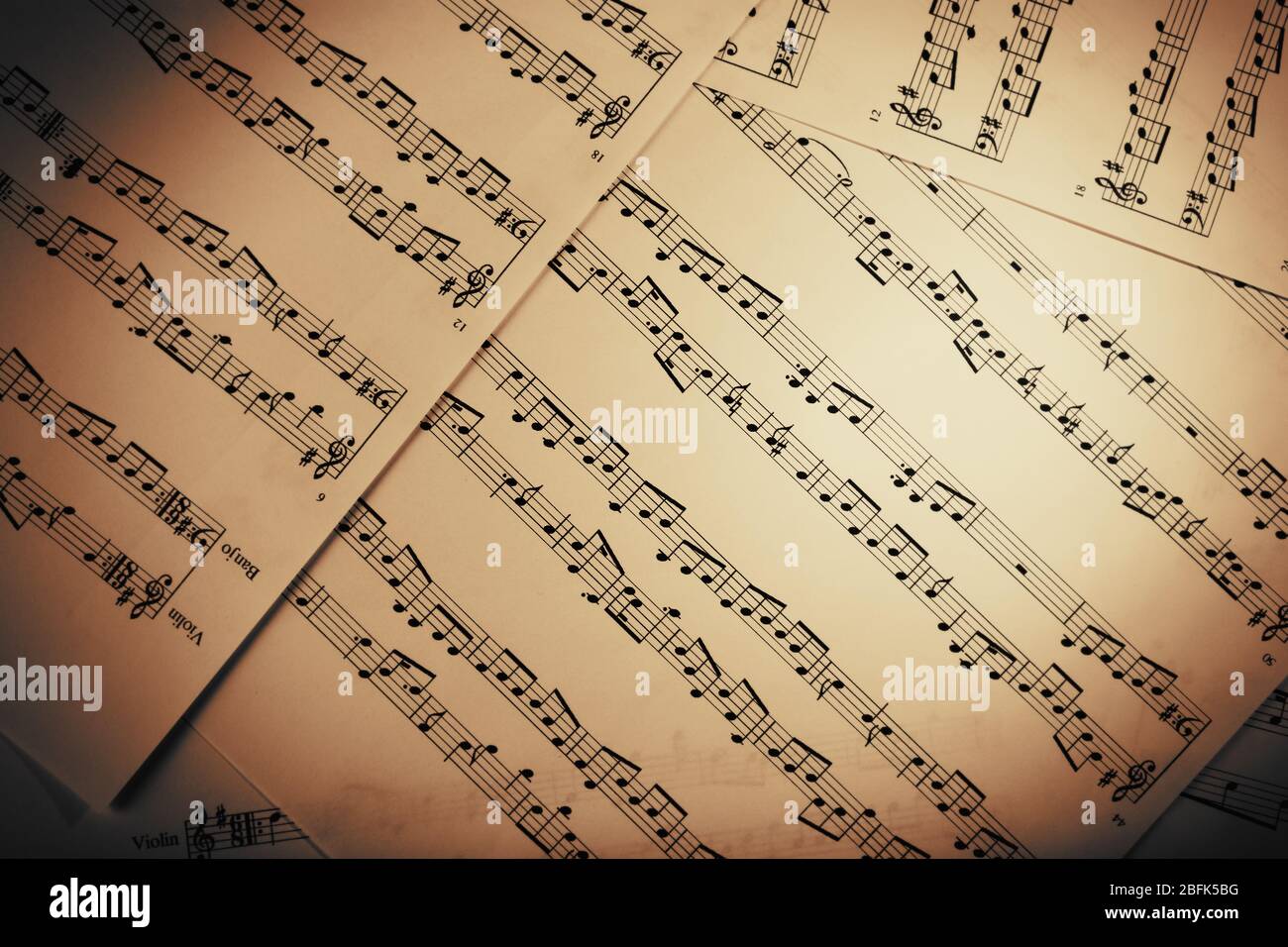 Hintergrund Musik Noten Stockfoto