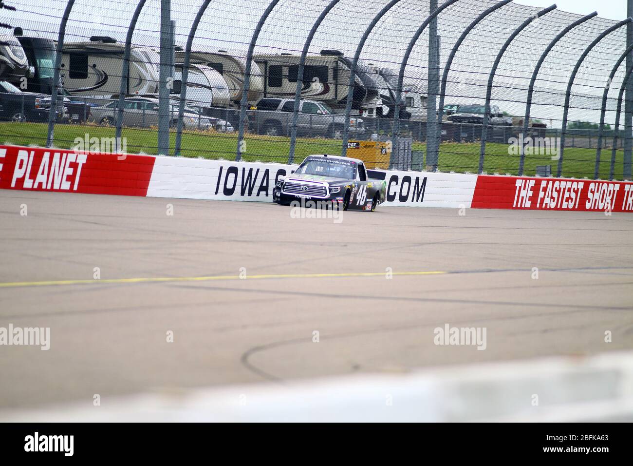 Newton, Iowa - 15. Juni 2019: Riley Herbst, NASCAR Gander Outdoor Truck Series M&M 300 Rennen 2019 Stockfoto