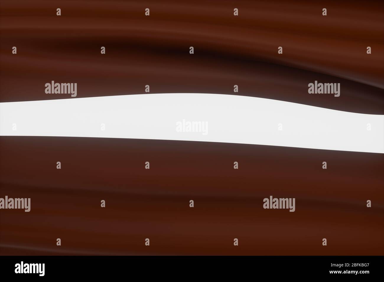 Wellen aus Karamell und Schokolade, 3d-Rendering. Digitale Computerzeichnung. Stockfoto