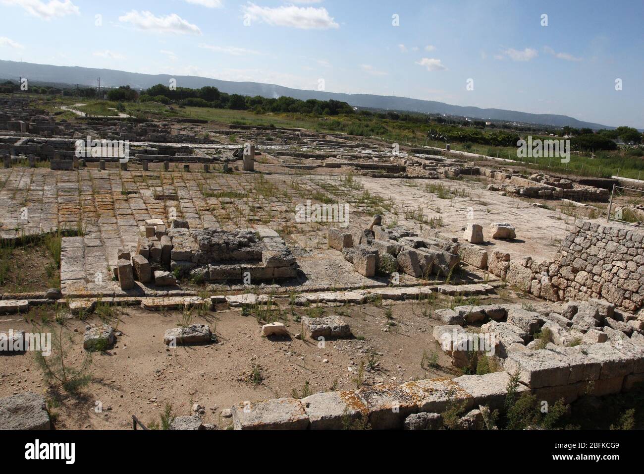 Savelletri di Fasano, Italien - 8. Oktober 2010: Archäologische Ausgrabungen in der antiken Stadt Egnazia in Apulien Stockfoto