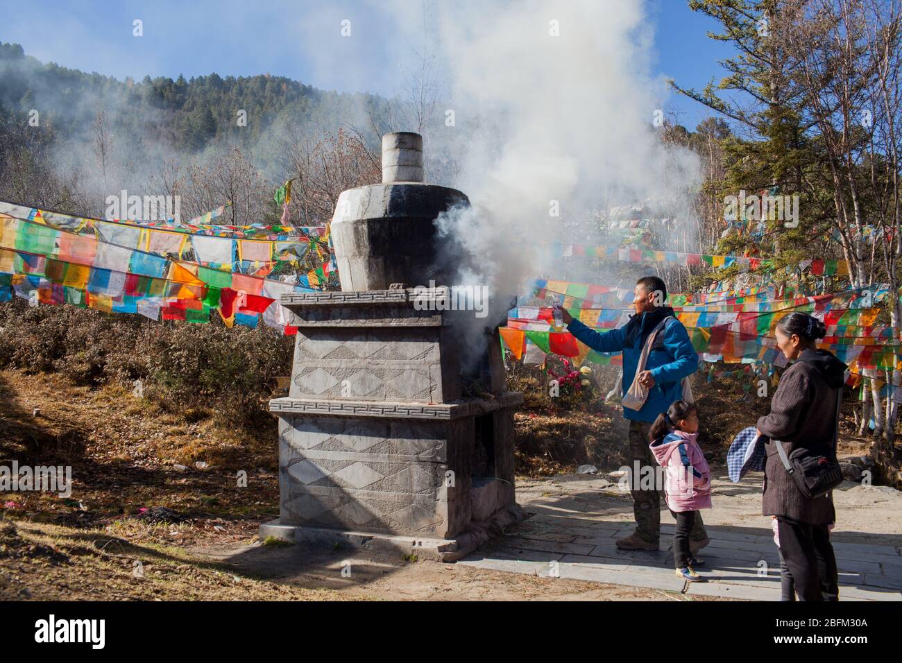 Ringa Buddhistischer Tempel, Shangri La, China 2019 Stockfoto