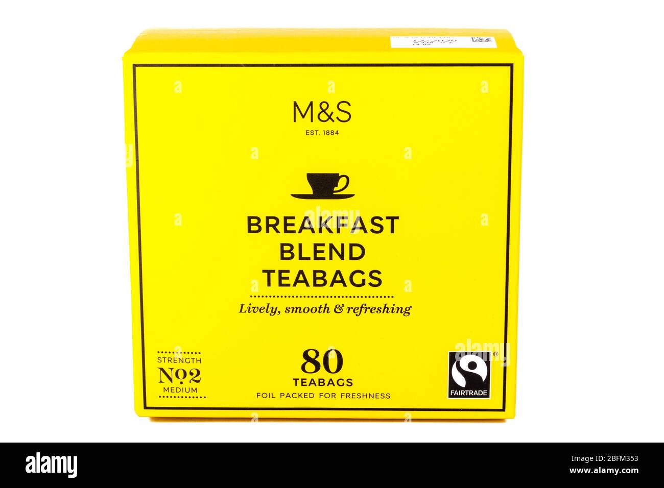 M&S Teebeutel-Box für Frühstück, Teebeutel für Frühstück, Teebeutel, Box, Teebeutel, M&S, M & S, Teebeutel, Teebeutel-Box, Teebeutel, Fairtrade Teebeutel, Fairtrade Teebeutel, Stockfoto