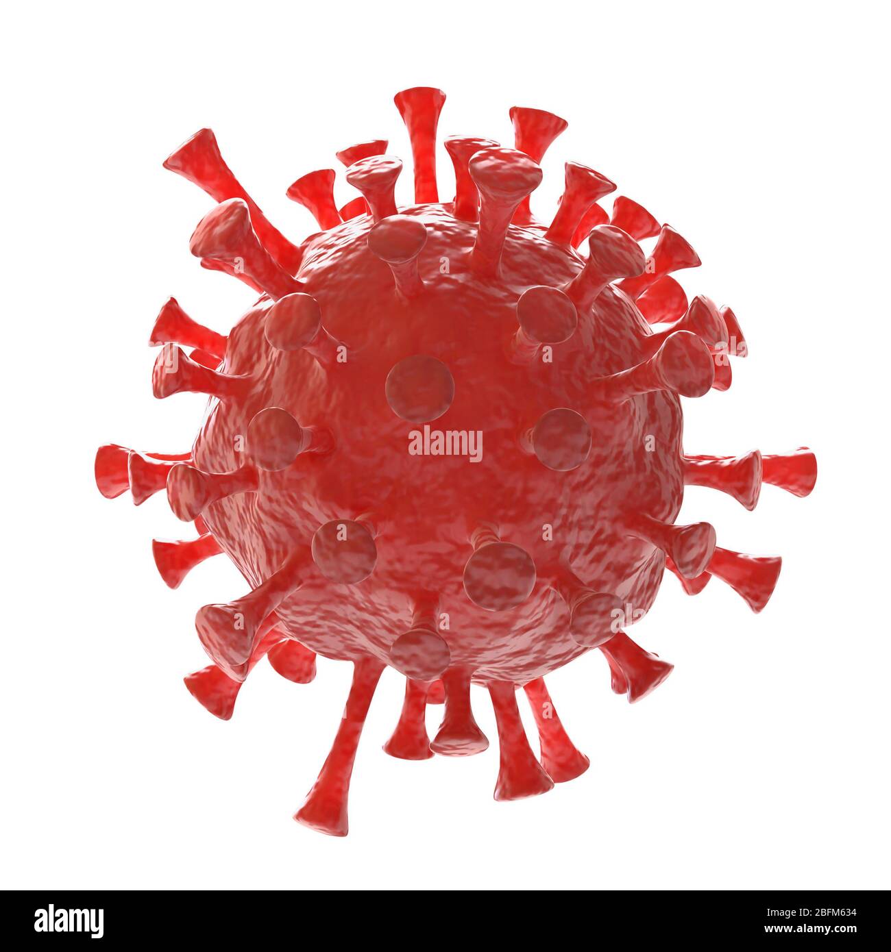 Coronavirus auf weißem Hintergrund ausgeschnitten. 3d-Bild Stockfoto