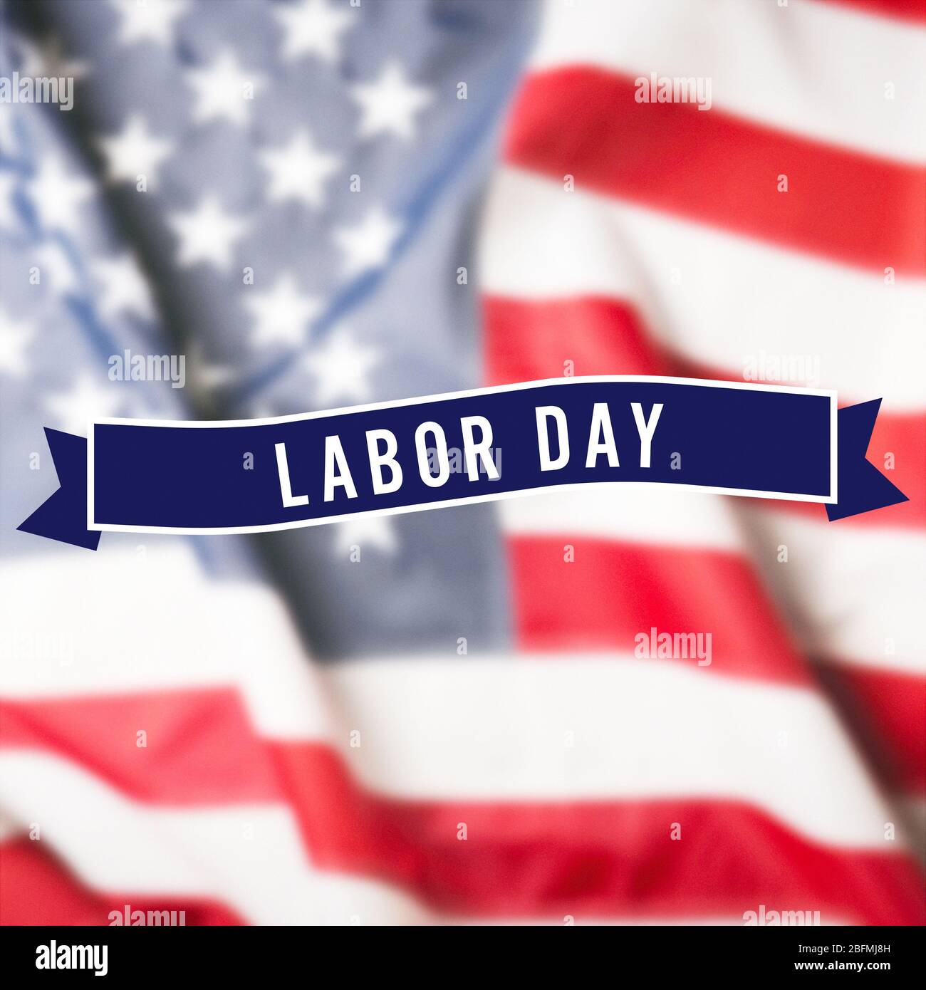 Labor Day Schild auf USA Flagge Hintergrund Stockfoto