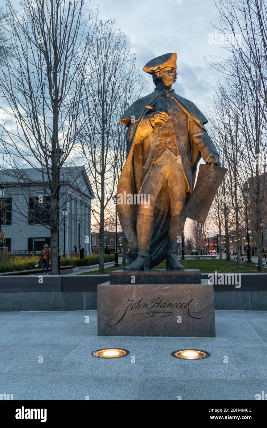 John Hancock Statue in Quincy Massachusetts USA Stockfoto