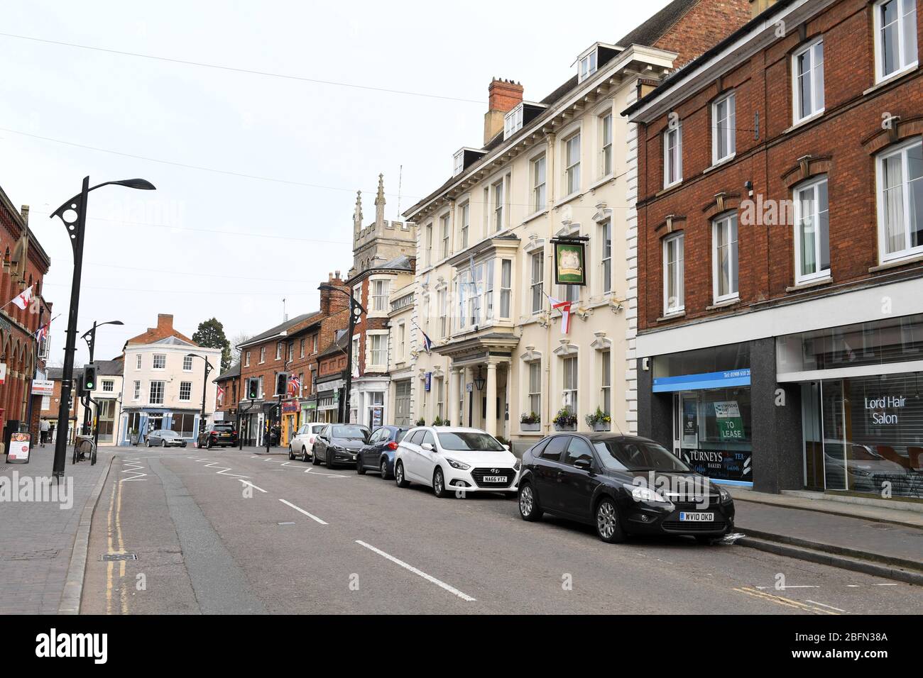 Newport Pagnell Milton Keynes Bucks Iron Bridge und Stadtzentrum Stockfoto