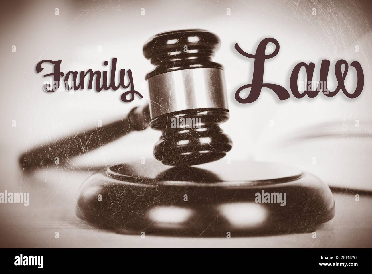 Konzept des Familienrechts Stockfoto