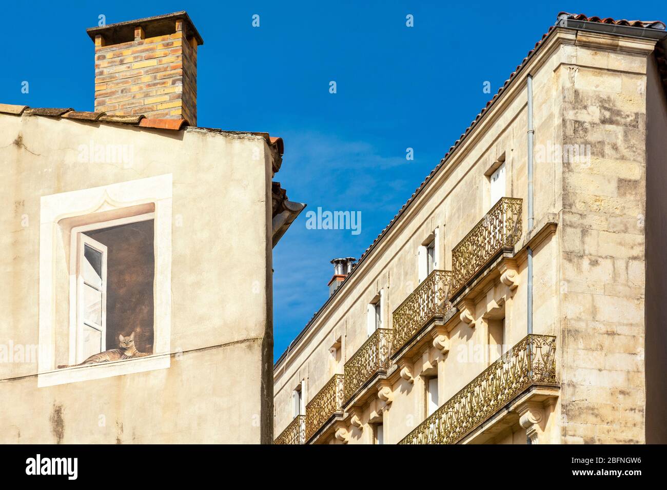 Frankreich, Montpellier, historisches Zentrum, Trompe l'oeil Fenster Stockfoto