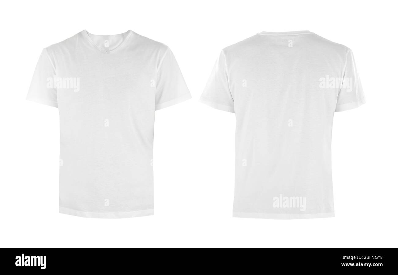 Blank T Shirt Template Front Back Ausgeschnittene Stockfotos und Within Blank V Neck T Shirt Template