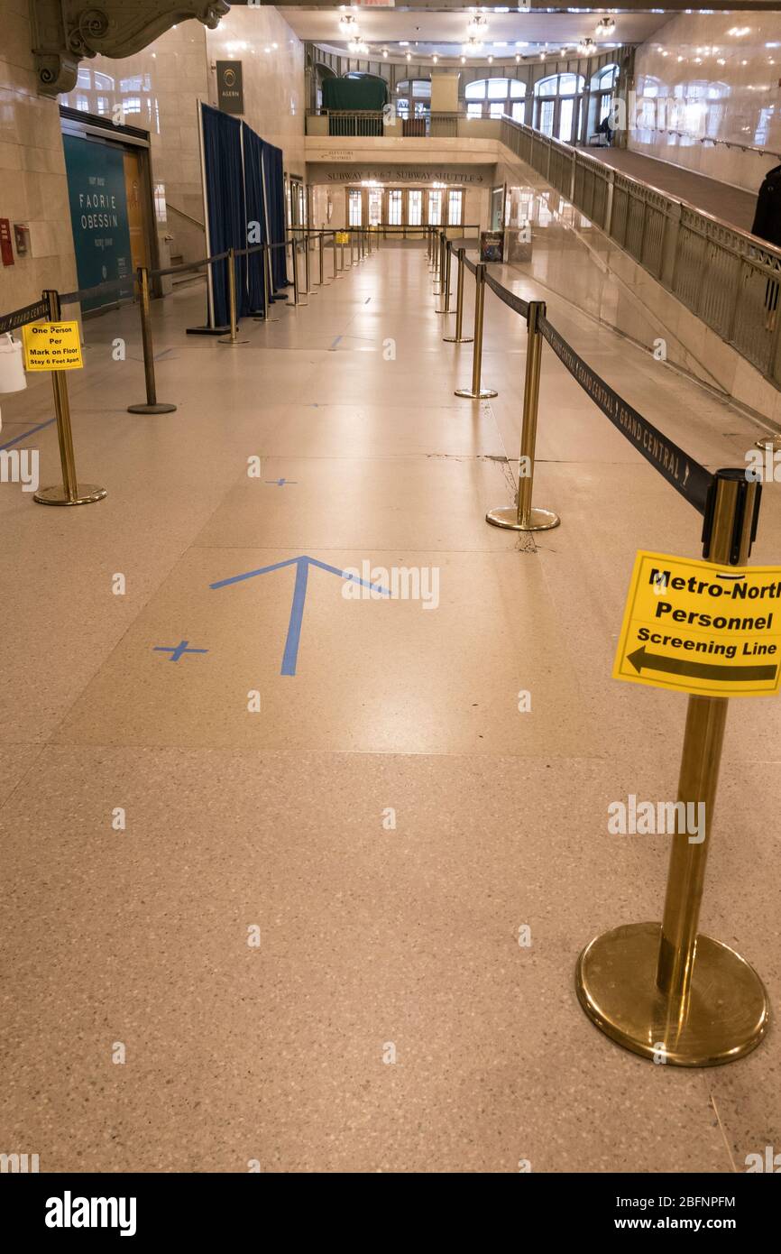 Grand Central ist aufgrund der COVID-19-Pandemie, April 2020, New York City, USA, leer Stockfoto