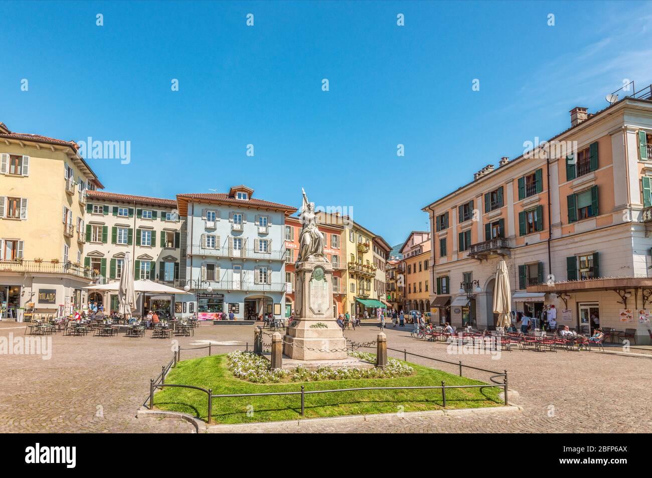 Piazza Ranzoni in Intra am Lago Maggiore, Verbano, Italien Stockfoto