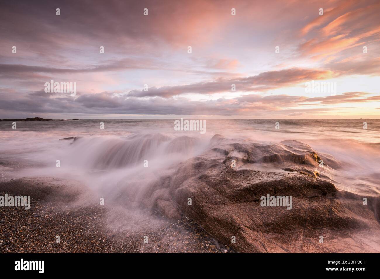 Sonnenuntergang am Carnsore Point Wexford Irland Stockfoto