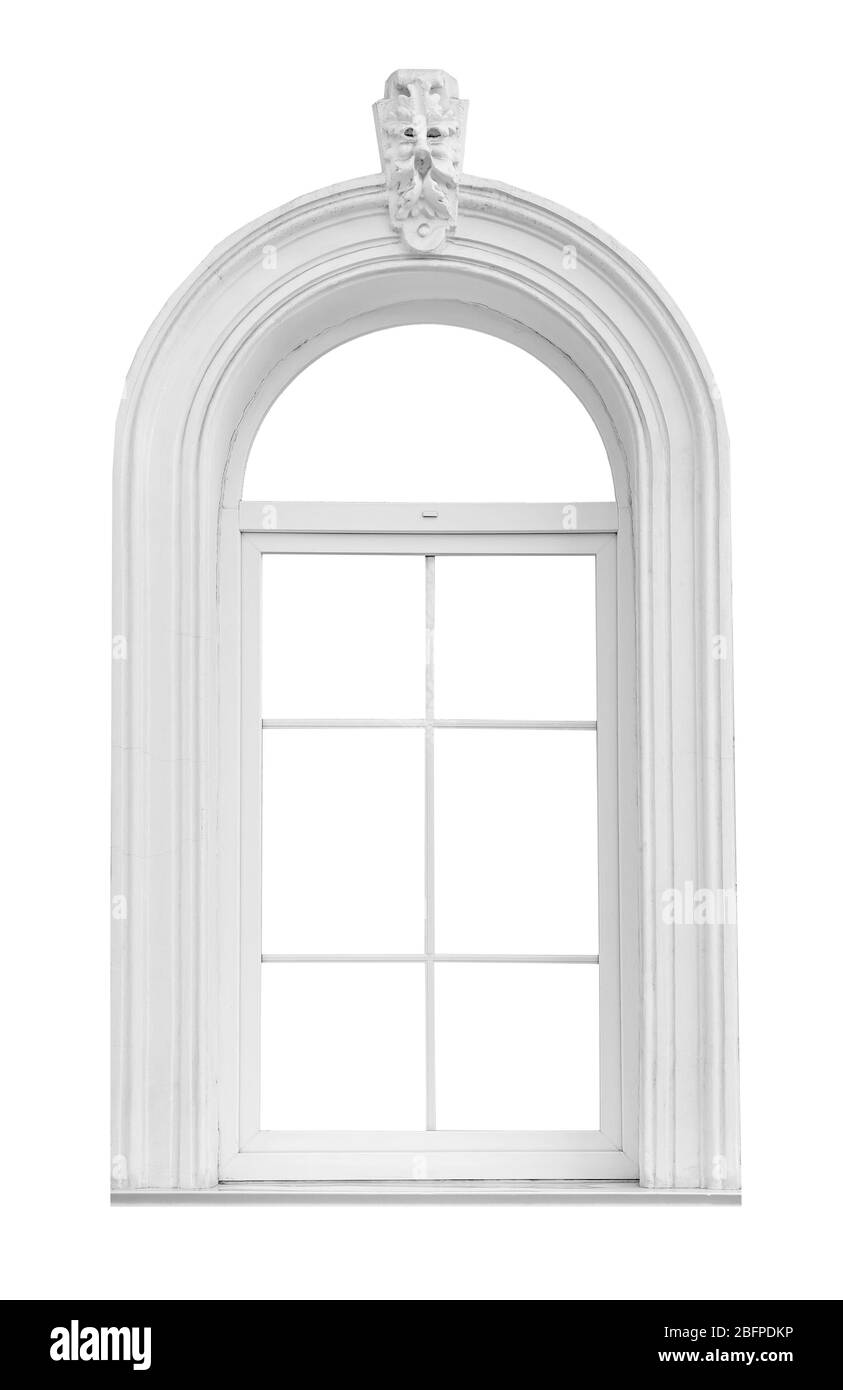 Fenster auf weißem Hintergrund Stockfoto