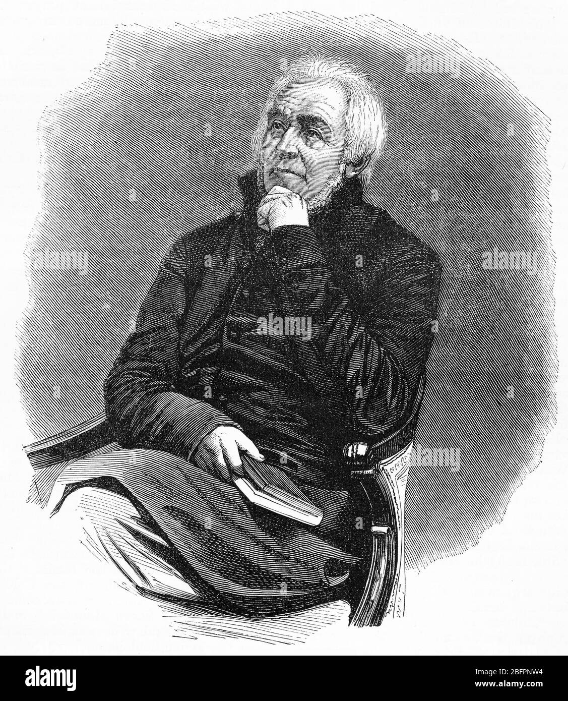 Porträt Ernst Moritz Arndt (1769 – 1860), deutscher nationalistischer Historiker, Schriftsteller und Dichter. Früh in seinem Leben kämpfte er für die Abschaffung der Leibeigenschaft, später gegen die napoleonische Herrschaft über Deutschland. Stockfoto
