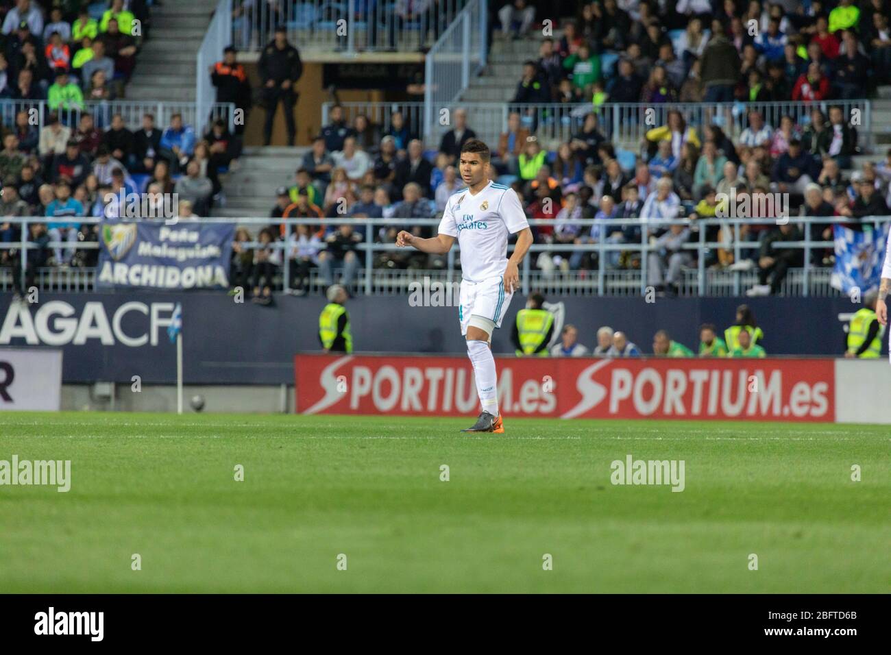 Málaga, Spanien. April 2018. La Liga Match Málaga C.F. - Real Madrid C.F. Stockfoto