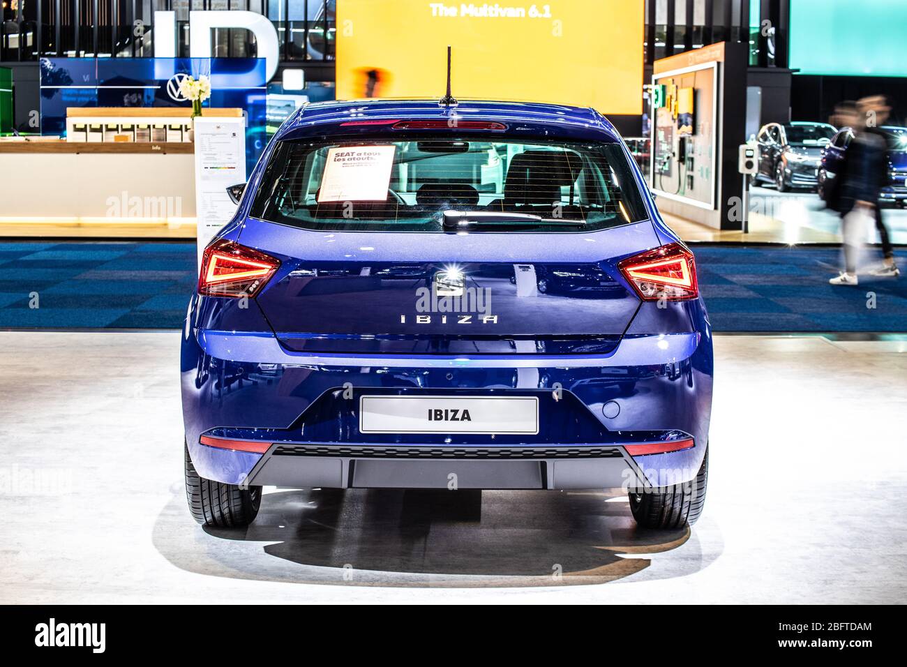 Brüssel, Belgien, Jan 2020 Seat Ibiza, Brussels Motor Show, Fifth Generation, MK5, MQB A0 Plattform, Supermini-Auto von Spanish SEAT produziert Stockfoto