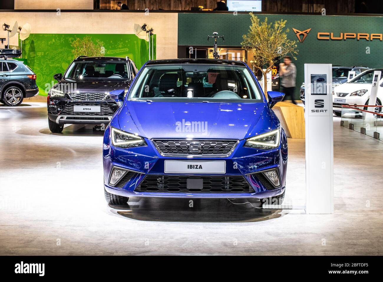 Brüssel, Belgien, Jan 2020 Seat Ibiza, Brussels Motor Show, Fifth Generation, MK5, MQB A0 Plattform, Supermini-Auto von Spanish SEAT produziert Stockfoto