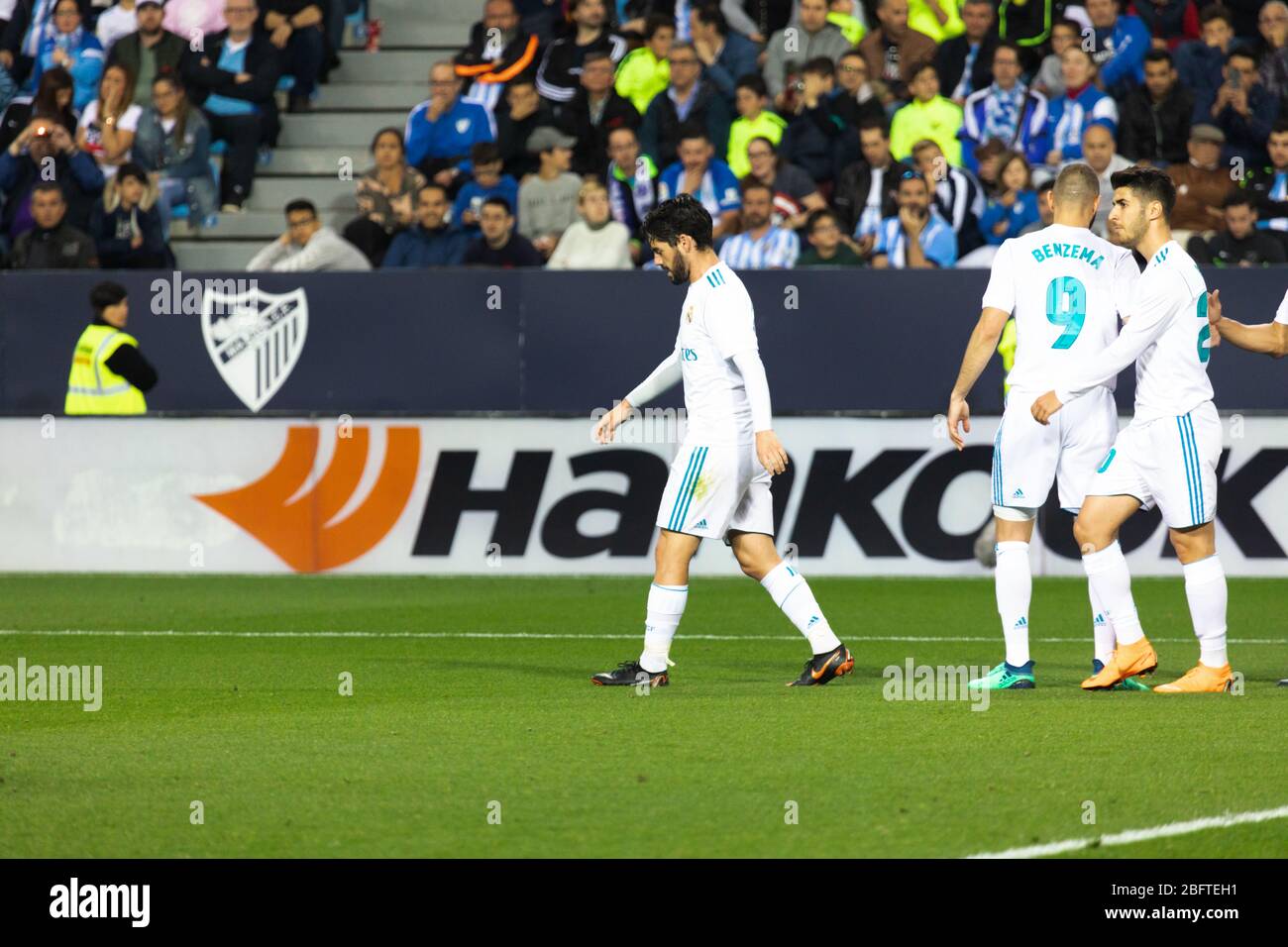 Málaga, Spanien. April 2018. La Liga Match Málaga C.F. - Real Madrid C.F. Stockfoto