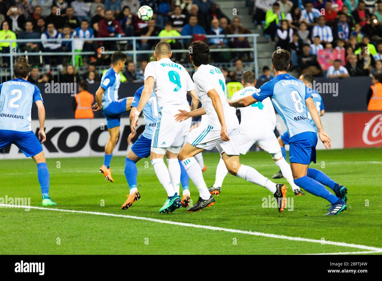 Málaga, Spanien. April 2018. La Liga Match Málaga C.F. - Real Madrid C.F. Stockfoto