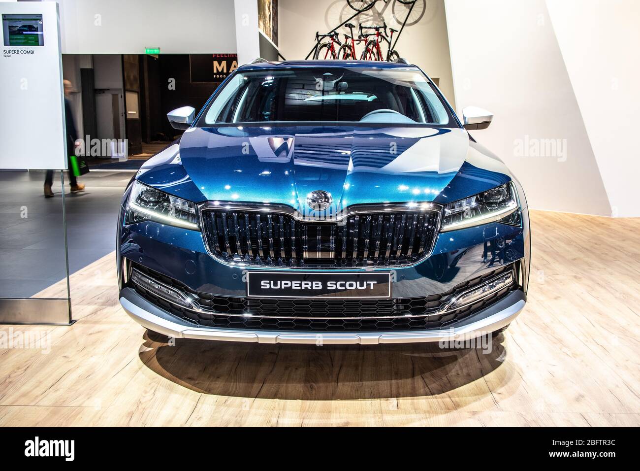 Brüssel, Belgien, Jan 2020 Skoda SUPERB Scout auf dem Brussels Motor Show, B8, Typ 3V, 3. Generation, Facelift, MQB Plattform, produziert von Czech Skoda Auto Stockfoto