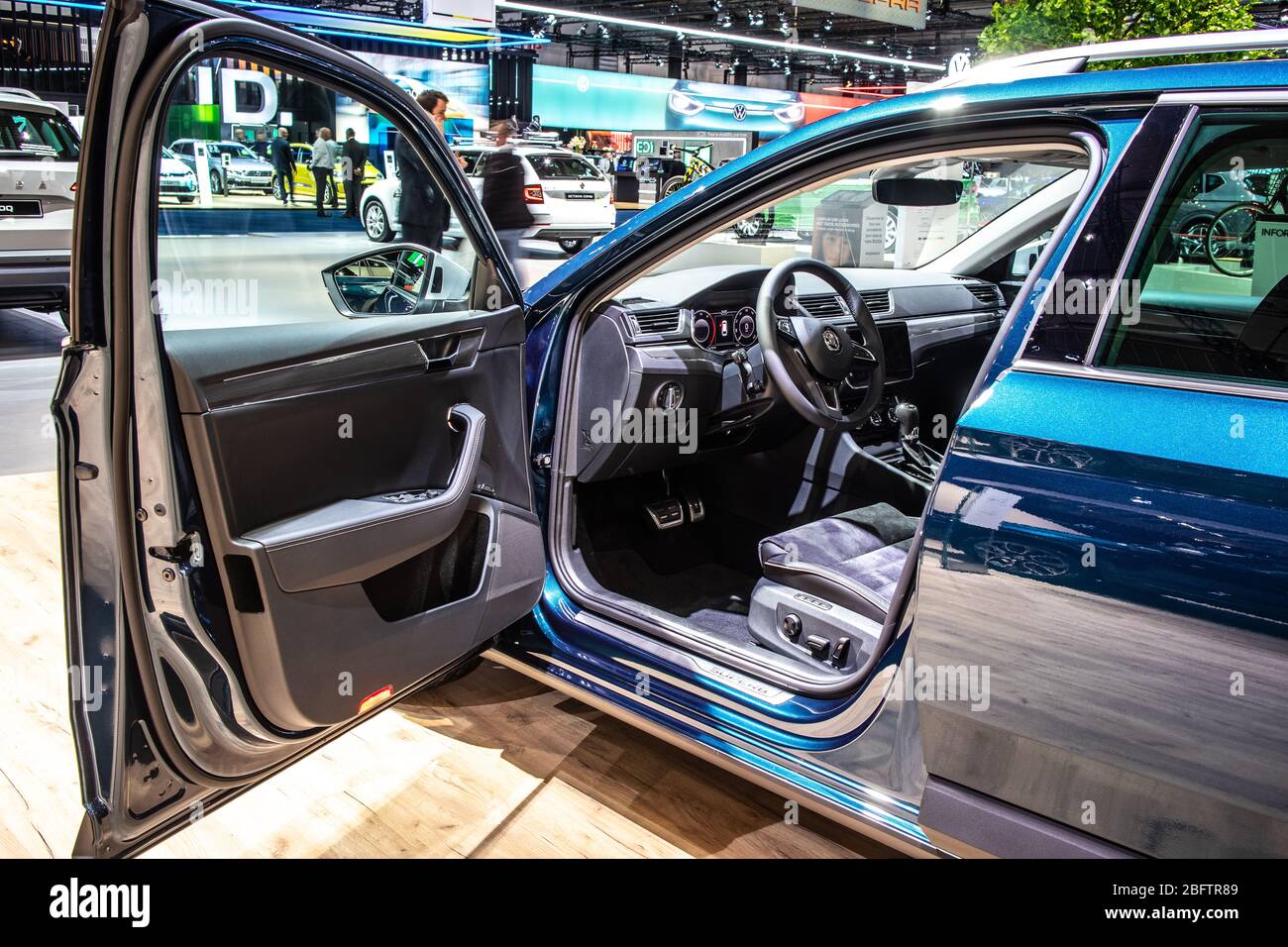 Brüssel, Belgien, Jan 2020 Skoda SUPERB Scout auf dem Brussels Motor Show, B8, Typ 3V, 3. Generation, Facelift, MQB Plattform, produziert von Czech Skoda Auto Stockfoto