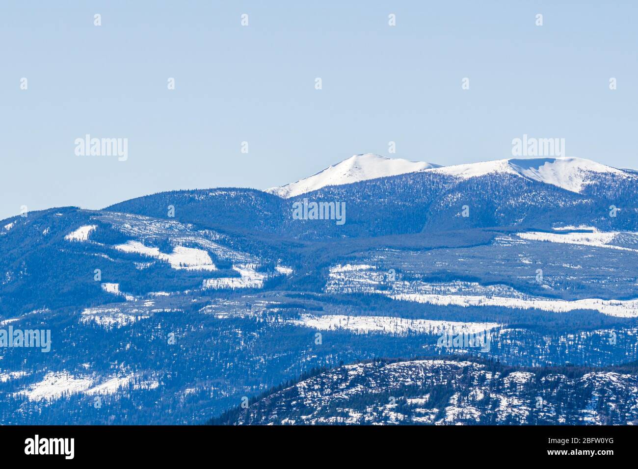 Panorama der felsigen Berge in british columbia Kanada. Stockfoto