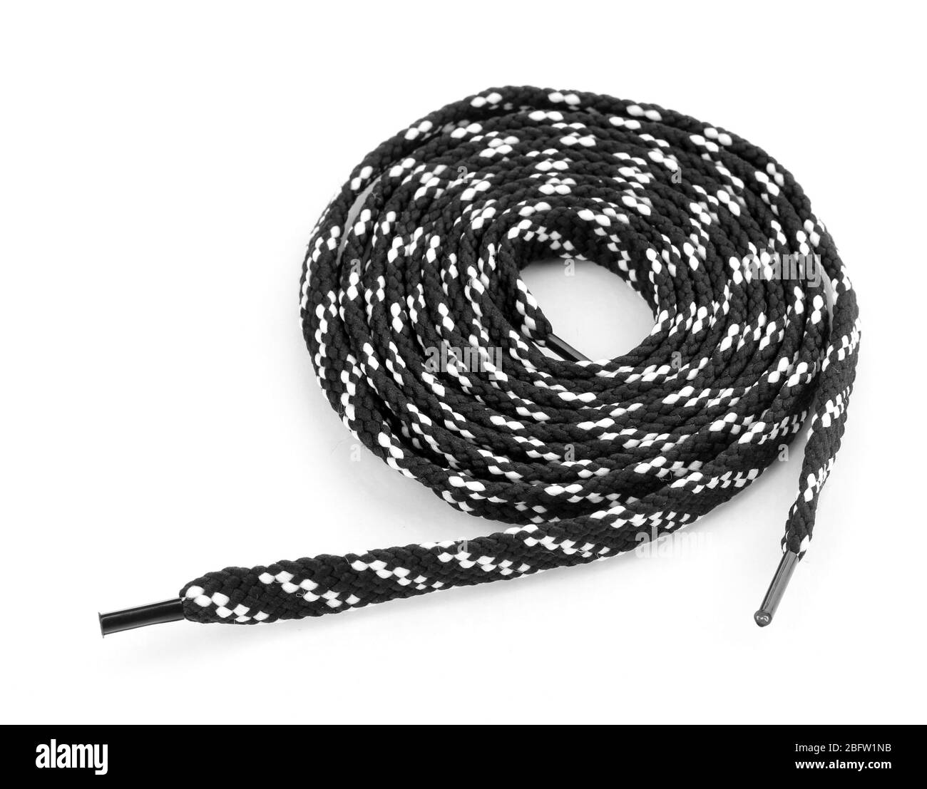 Bunte Schnürsenkel isoliert auf weiß Stockfoto