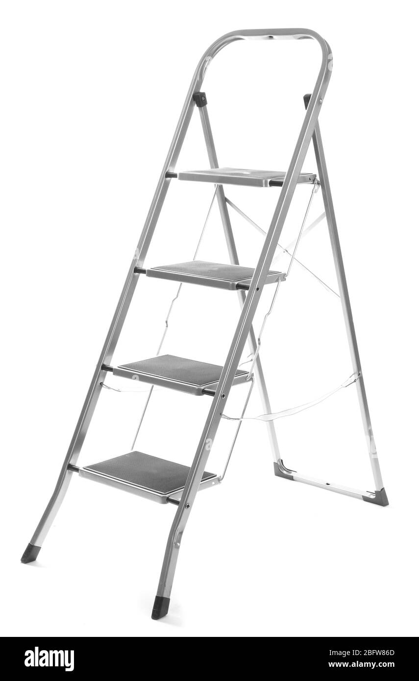 Metallleiter isoliert auf weiß Stockfoto Metallleiter isoliert auf weiß Stockfoto