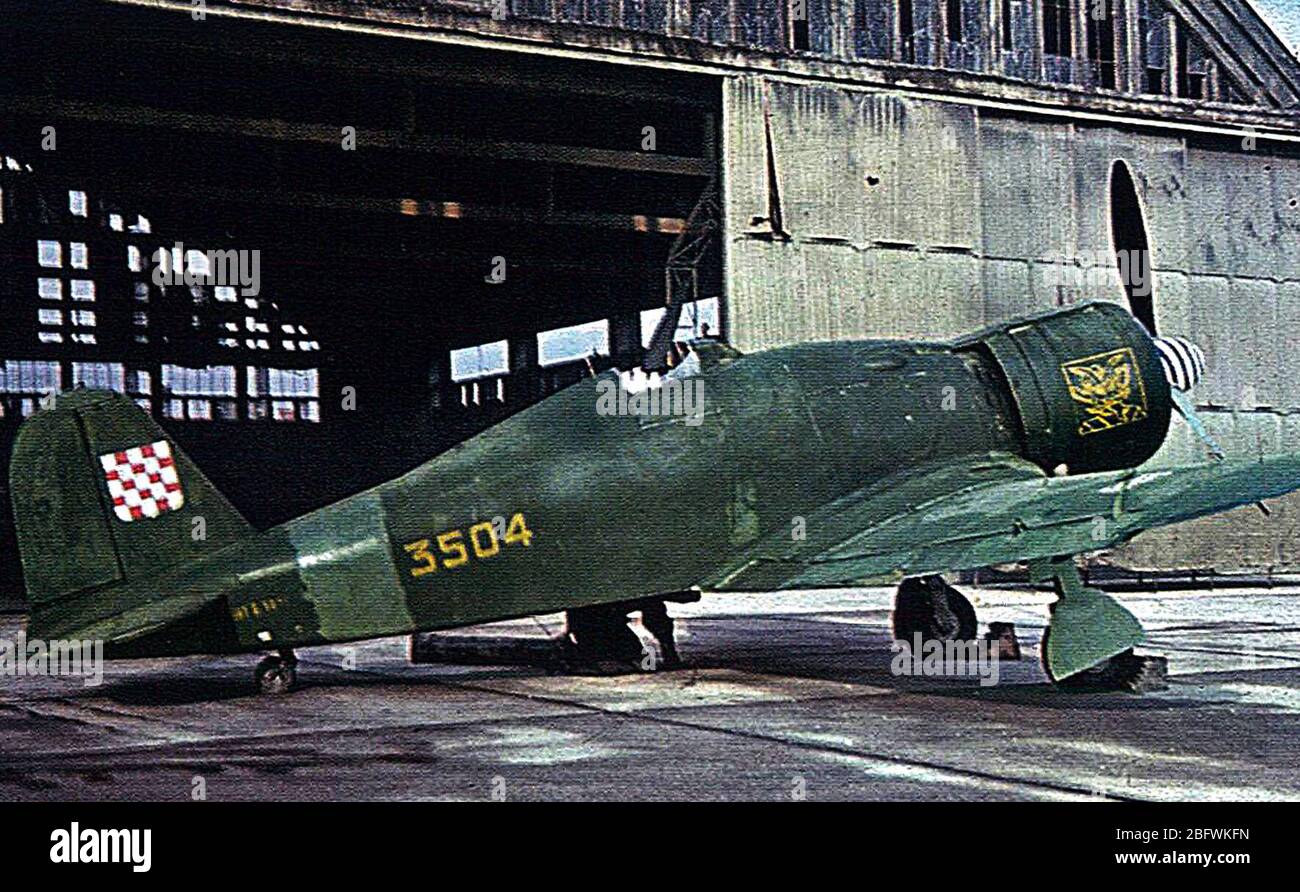 Kroatische Flugzeug, Luftwaffe, Fiat-G 50 - Freccia-Croatian Datum ca. 1944 Stockfoto